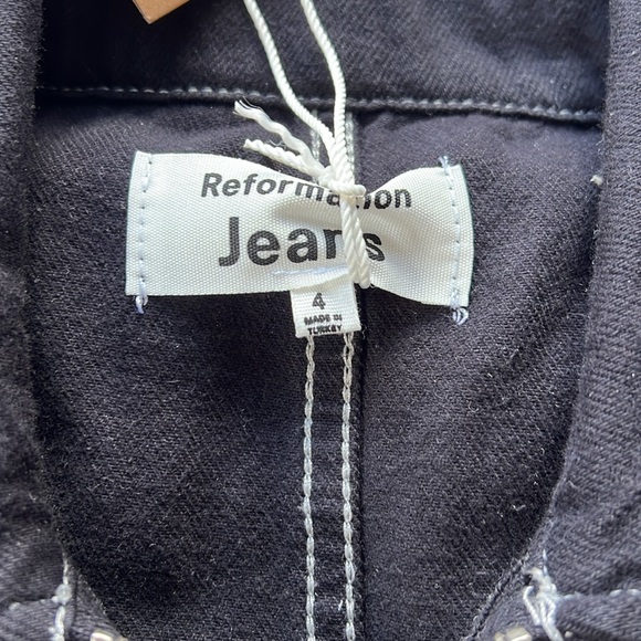 Reformation NWT Cassidy denim jumpsuit size 4 black - Picture 10 of 13